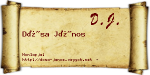 Dósa János névjegykártya