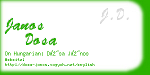 janos dosa business card